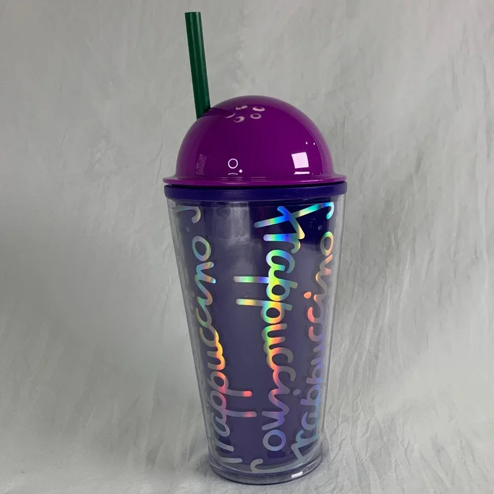 Purple Starbucks 2014 Frappuccino Cold Travel Tumbler 16 Oz Dome Lid